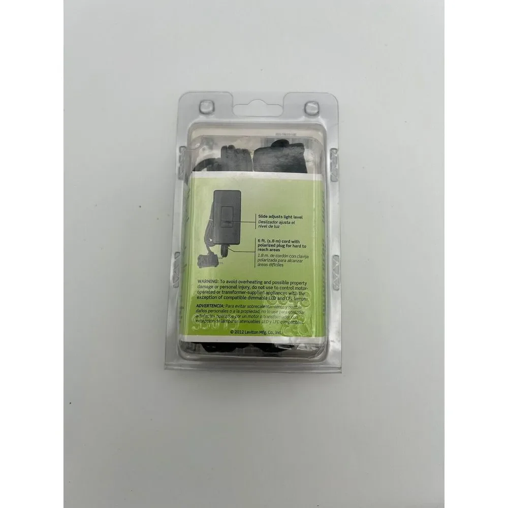 Leviton TBL03 Universal Tabletop Slide Control Lamp Dimmer,‎ Black  New Open Box